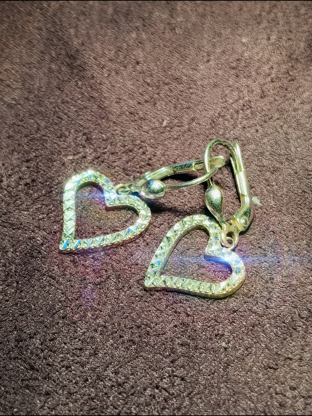 George Carter White Gold Diamond Etched Heart Drop Earrings